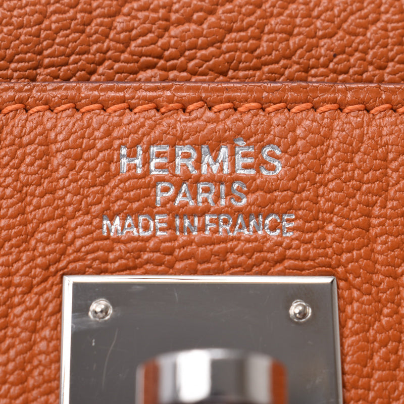 HERMES エルメス ケリー 35 内縫い 2WAYバッグ オレンジ シルバー金具 □J刻印(2006年頃) レディース シェーブル ハンドバッグ ABランク 中古 銀蔵