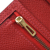 Hermes Hermes Baren Compact Rouge大金支架□H-ingraving（大约2004年）UniSEX Voepson两折叠钱包AB排名使用Silgrin