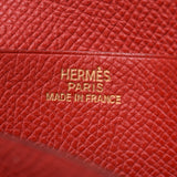 Hermes Hermes Baren Compact Rouge大金支架□H-ingraving（大约2004年）UniSEX Voepson两折叠钱包AB排名使用Silgrin