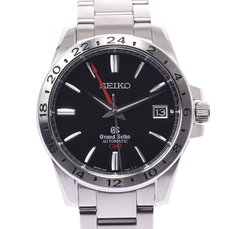 SEIKO セイコー グランドセイコー GMT 裏スケ 9S66-00B0/SBGM027 メンズ SS 腕時計 自動巻き 黒文字盤 Aランク 中古 銀蔵