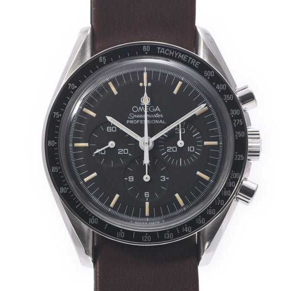 OMEGA欧米茄速度大师专业阿波罗11号ST3450808男士SS手表手卷黑色表盘A级二手银藏