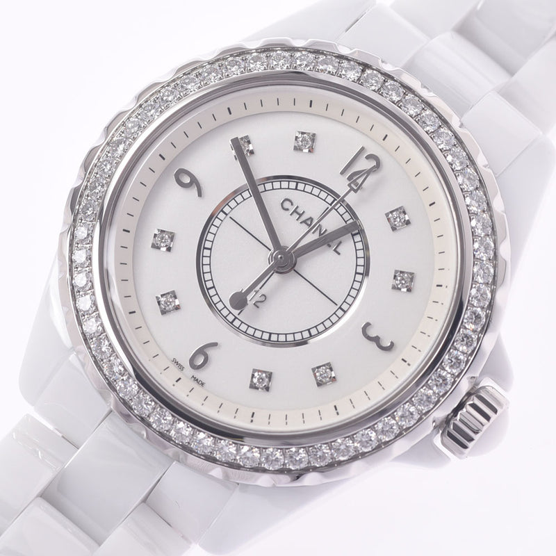 CHANEL Chanel J12 33mm Besel / 12P Diametic H3110 Women White Ceramic / SS Watch Quartz White Flat Figure A Rank Used Sinkjo