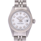 ROLEX Rolex Datejust 10P Diamond 69174G Women's WG/SS Watch Automatic Winding Silver Dial A Rank Used Ginzo