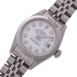 ROLEX Rolex Datejust 10P Diamond 69174G Women's WG/SS Watch Automatic Winding Silver Dial A Rank Used Ginzo