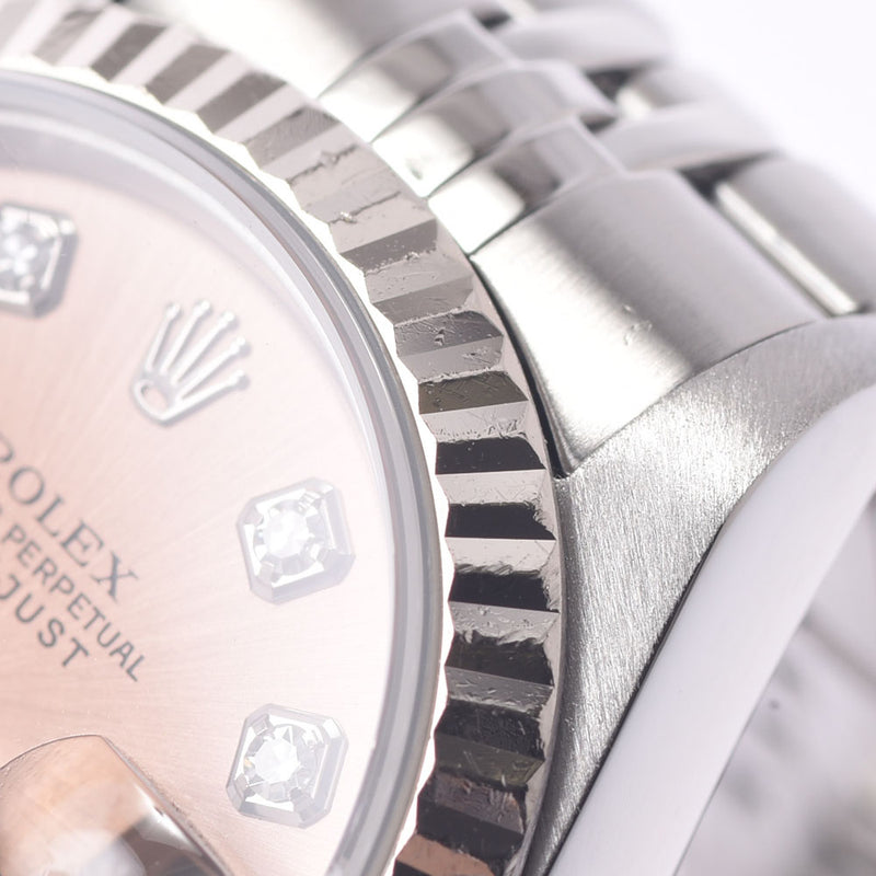 ROLEX Rolex Datejust 10P Diamond 79174G Ladies WS/SS Watch Automatic Pink Dial A Rank Used Ginzo