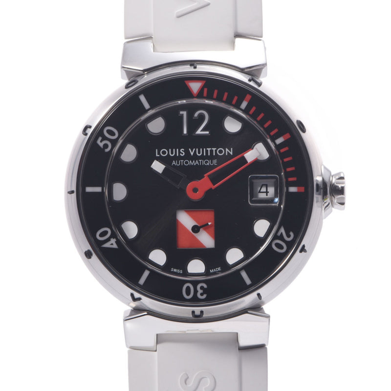 Louis Vuitton Louis Vuitton Tumbling Diving Q113A Men SS / Rubber Watch Automatic Black Dynx A-Rank Used Sinkjo