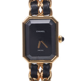 CHANEL シャネルプルミエールサイズ M Lady's GP/ leather watch quartz lindera board AB rank used silver storehouse