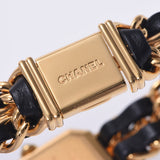 CHANEL シャネルプルミエールサイズ M Lady's GP/ leather watch quartz lindera board AB rank used silver storehouse