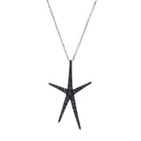 PONTE VECCHIO Pontevekio Star Motif Black Diamond 0.55ct Ladies K18WG Necklace A-Rank Used Silgrin