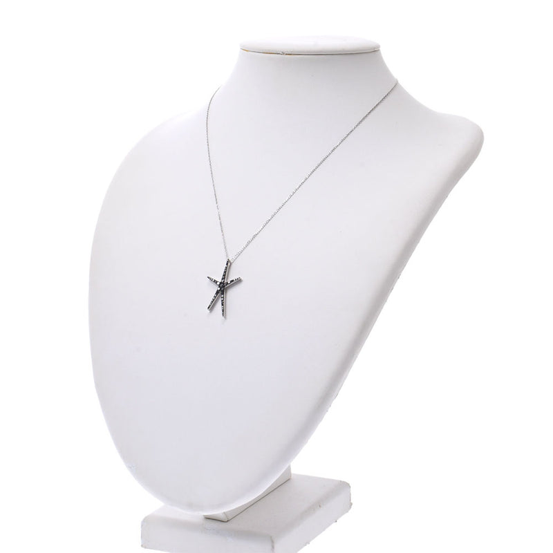 PONTE VECCHIO Pontevekio Star Motif Black Diamond 0.55ct Ladies K18WG Necklace A-Rank Used Silgrin