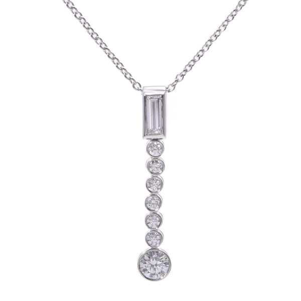 【Summer Selection Recommendation】 Tiffany & CO. Tiffany Jazz Drop I Line Women PT950 / Diamond Necklace A-Rank Used Silgrin