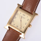 [Summer Selection Watches] Hermes Hermes Rumsis HH1.810 Men's GP / Leather Watch Quartz Champagne Dial A Rank Used Silgrin