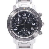 Hermes Hermes Clipper Diver Chrono CL2.910.330 Men's SS Watch Quartz Black Table A-Rank Used Silgrin