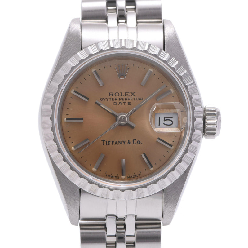 Rolex Rolex Oyster Perpetual date Tiffany w name 69240 Ladies SS Watch automatic