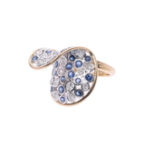 [Summer Selection Recommended] Other Sapphire 2.20ct Diamond 1.26ct 13 Ladies K18WG / YG Ring / Ring A-Rank Used Silgrin