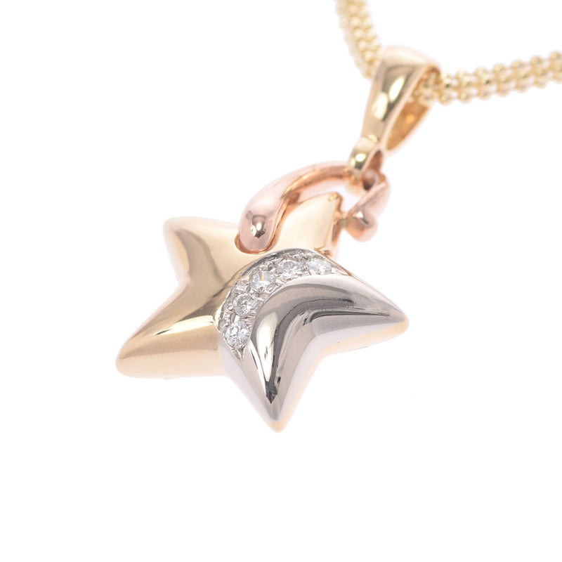 Other Star Motif Stars 5P Diamond 0.11CT Women's K18YG / PG / WG Necklace A-Rank Used Silgrin