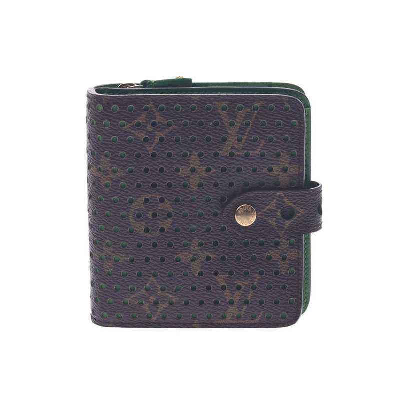 ルイ・ヴィトン LOUIS VUITTON コンパクト・ジップ M95218 モノグラム・ペルフォ×ヴェール モノグラム・ペルフォキャンバス レディース 二つ折り財布