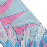 Hermes Hermes Twilley Cheval Phoenix / Horse and Immortal Bird Blue / Red / Pink Other Womens Silk 100% Scarf AB Rank Used Silgrin