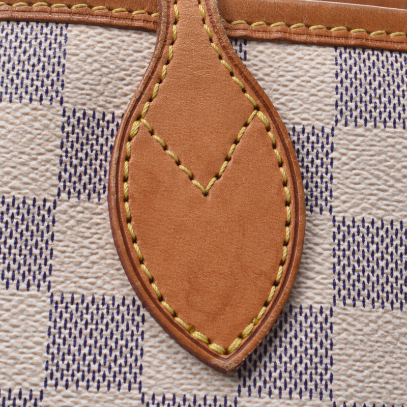 LOUIS VUITTON路易威登Azur Neverfull MM老白N51107女士Damier Azur帆布手提袋B等级二手Ginzo