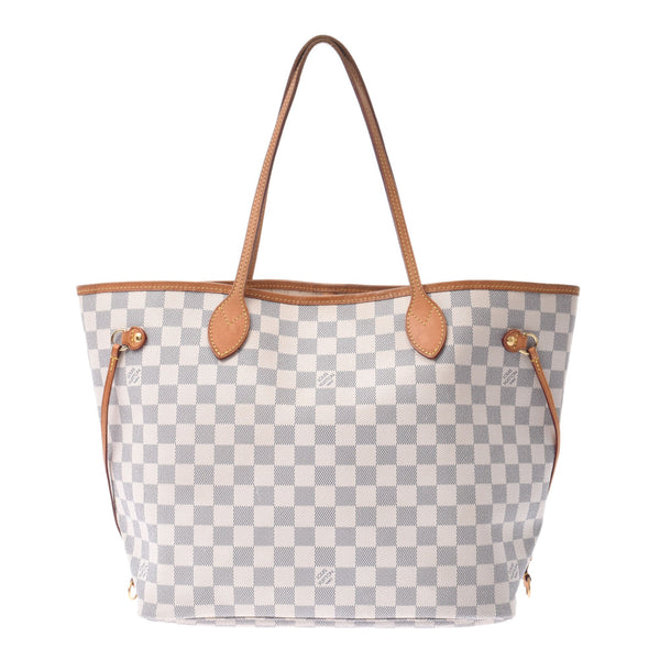 LOUIS VUITTON ルイヴィトン アズール ネヴァーフル MM 旧型 白 N51107 レディース ダミエアズールキャンバス トートバッグ Bランク 中古 銀蔵