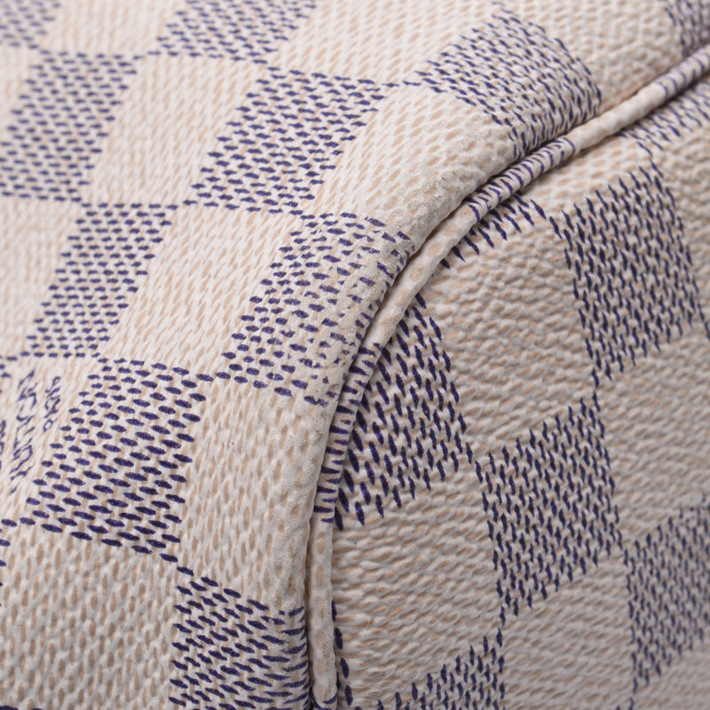 LOUIS VUITTON路易威登Azur Neverfull MM老白N51107女士Damier Azur帆布手提袋B等级二手Ginzo