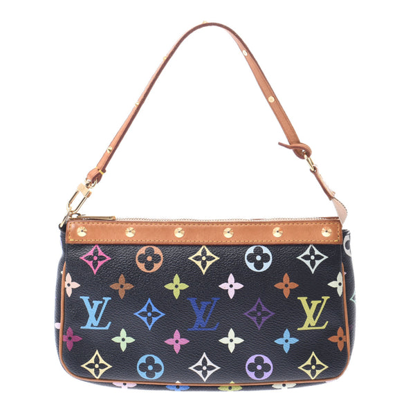 LOUIS VUITTON ルイヴィトン マルチカラー ポシェット アクセソワール 黒 M92648 レディース モノグラムマルチカラー アクセサリーポーチ Bランク 中古 銀蔵