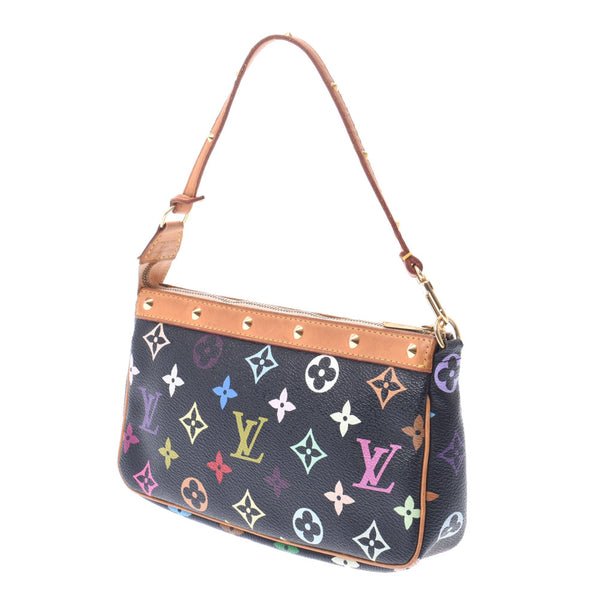 Louis Vuitton Louis Vuitton Multiricol Pochette Access Earl Black M92648女式Monogram MultiColoratory Pouch B等级使用Silgrin