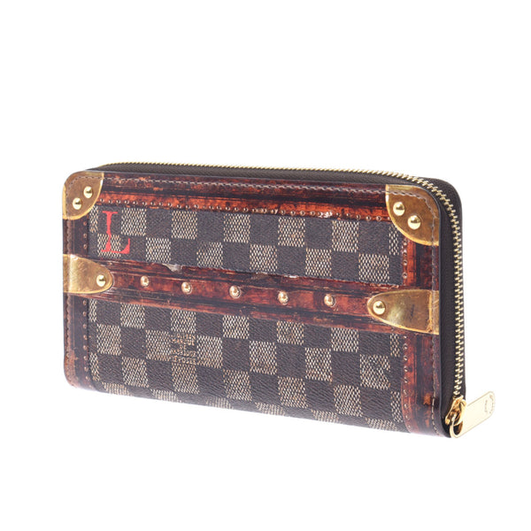 LOUIS VUITTON ルイヴィトン トランスフォームドダミエ ジッピーウォレット ブラウン M63490 ユニセックス コーティングキャンバス 長財布 Aランク 中古 銀蔵