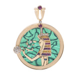 其他Maquin Bernard古代壁挂式图案MOTIF UNISEX 18kyg / Green Car Sedney Pendant Tope A级使用Silgrin