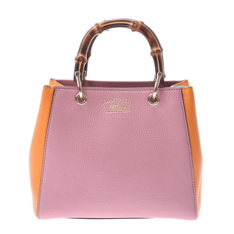 Gucci Bamboo Shopper Mini 2WAY Bag Pink Orange Women s Curf