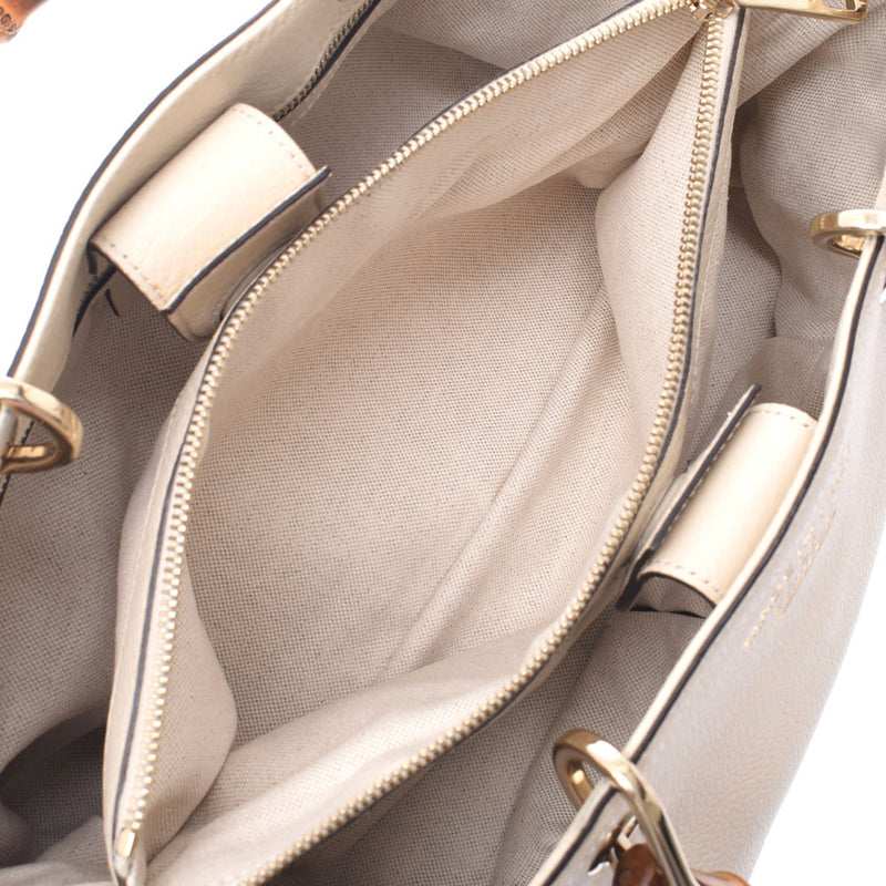 GUCCI Gucci Bamboo Shopper 2way Bag Ivory 323660 Women's Curf Handbags A-Rank Used Sinkjo