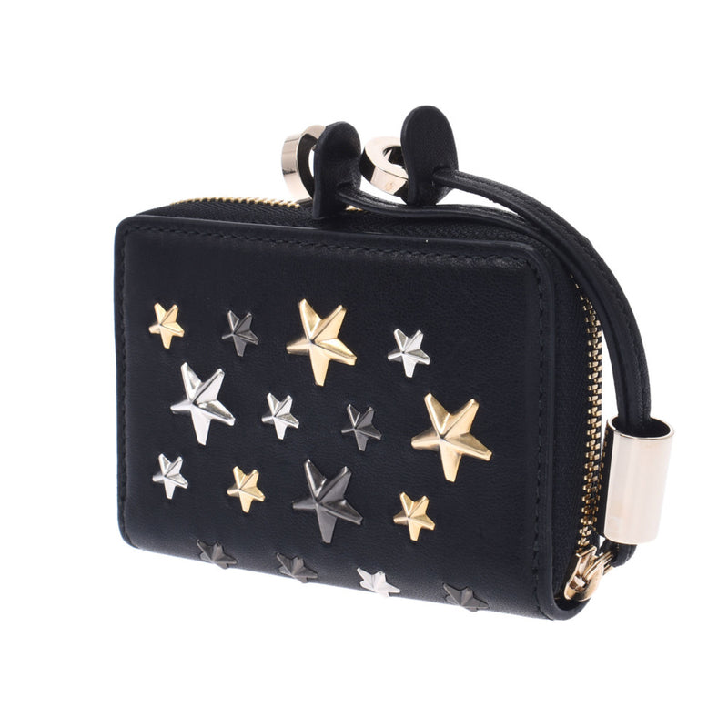 Jimmy Choo Jimmy Choo Star Study Card Case Black Unisex Calf Coin Case A-Rank Used Sinkjo