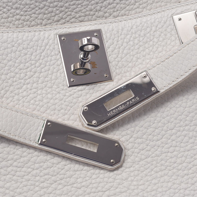 Hermes Hermes Jipusier 28 White Silver Bracket □ N Standing (around 2010) Ladies Triyo Clemance Shoulder Bag B Rank Used Silgrin