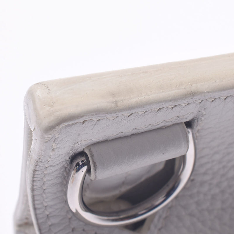 Hermes Hermes Jipusier 28 White Silver Bracket □ N Standing (around 2010) Ladies Triyo Clemance Shoulder Bag B Rank Used Silgrin