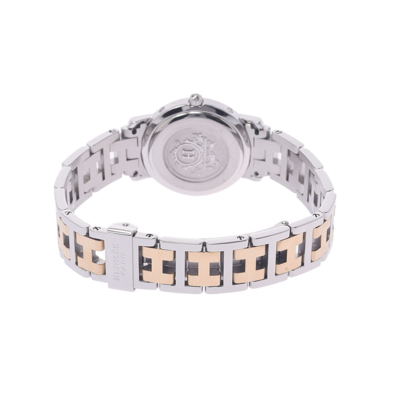 Hermes Hermes Clipper CL4.220 Women's SS / GP Watch Quartz White Full Tech A-Rank Used Sinkjo