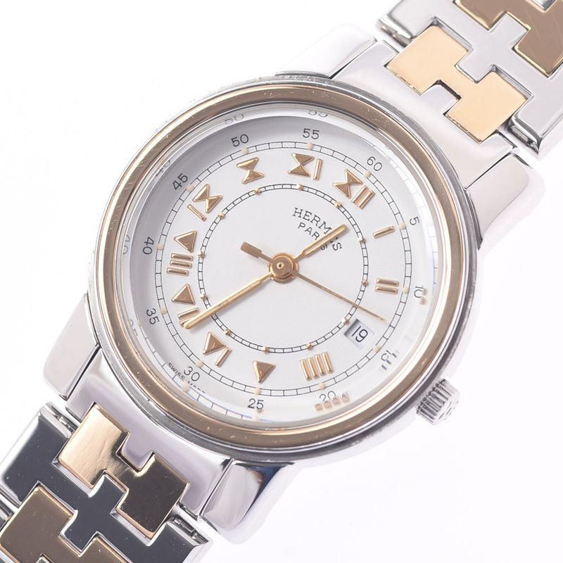 Hermes Hermes Calic Women GP / SS Watch Quartz White Flights AB Rank Used Silgrin