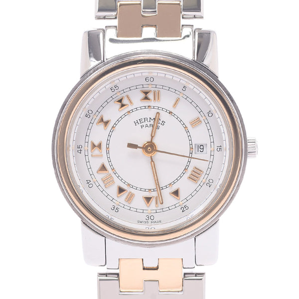 Hermes Hermes Calic Women GP / SS Watch Quartz White Flights AB Rank Used Silgrin