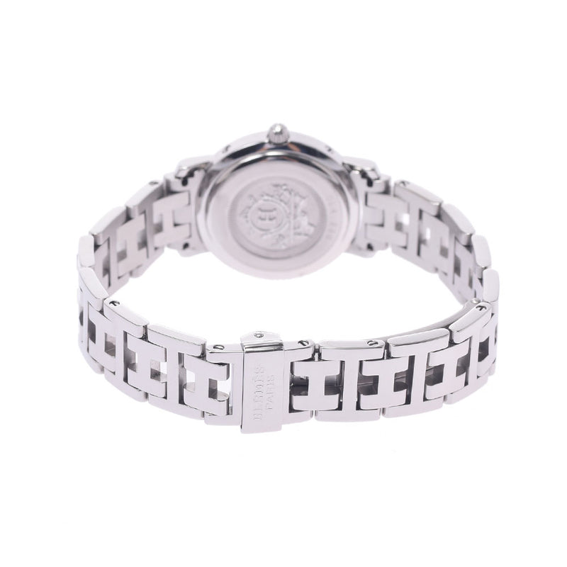 Hermes Hermes Clipper 12P Berzel Diamond CL4.230 Women's SS Watch Quartz Shell Shadder A-Rank Used Silgrin