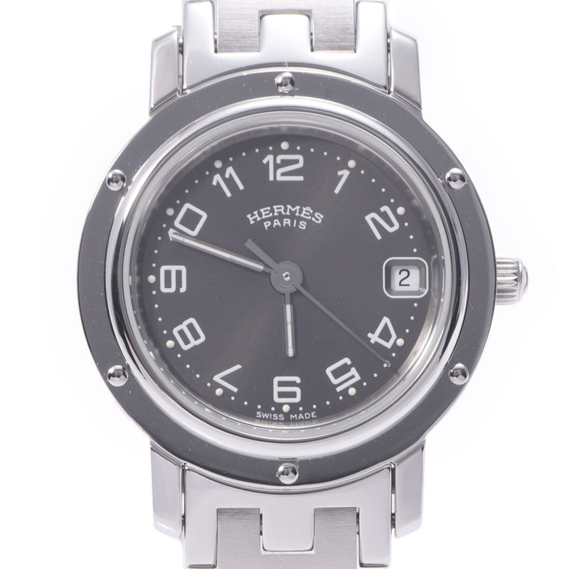 Hermes Hermes Clipper CL4.210 Women's SS Watch Quartz Gray Table A-Rank Used Sinkjo