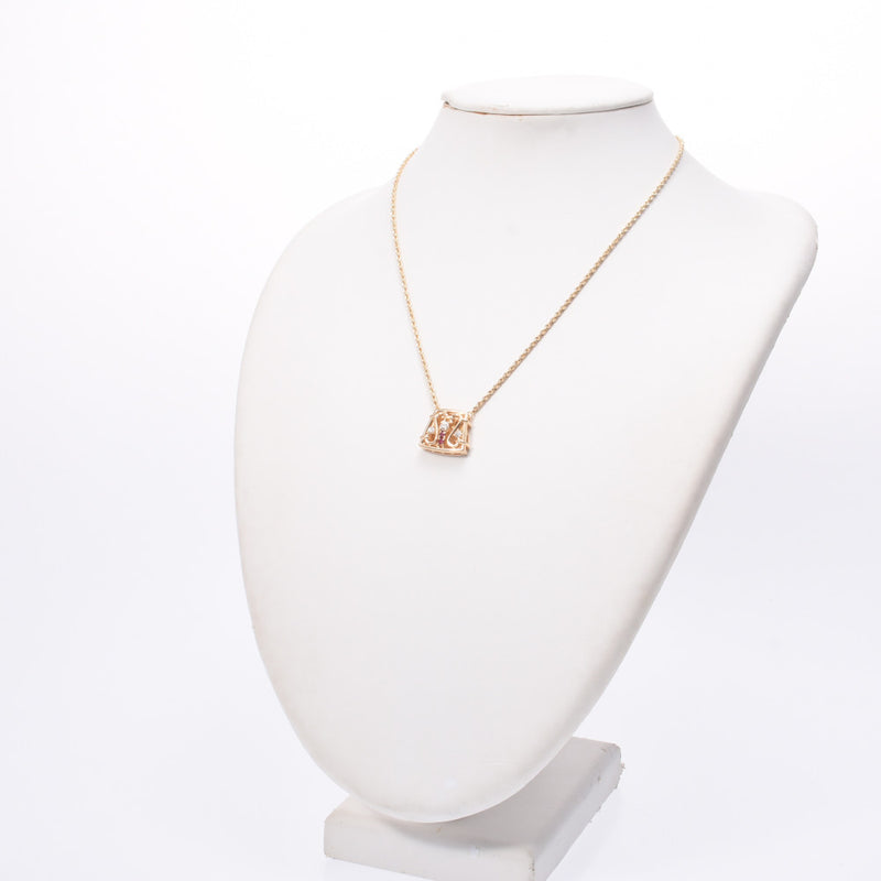 【Summer Selection Recommended】 CELINE Celine Ruby 0.09CT Diamond 0.28CT Ladies K18YG Necklace A-Rank Used Silgrin