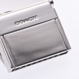COACH coach gift BOX with reversible outlet tea / black silver bracket F65185 Unisex leather belt unused silver