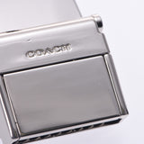 COACH coach gift BOX with reversible outlet tea / black silver bracket F65185 Unisex leather belt unused silver