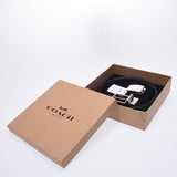 教练教练签名礼品盒带盒可逆出口黑色银装置F65242男女皆宜的涂料帆布皮带未使用的硅牛
