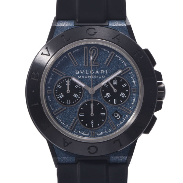 BVLGARI Bulgari Diagono Magnesium Chrono DG42SMCCH Men's Magnesium / Ceramic / Rubber Watch Automatic Rolling Blue Characters A-Rank Used Sink