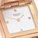 【Summer Selection Clock】 Hermes Hermes Medol Women's GP / Leather Watch Quartz White Flights AB Rank Used Silgrin