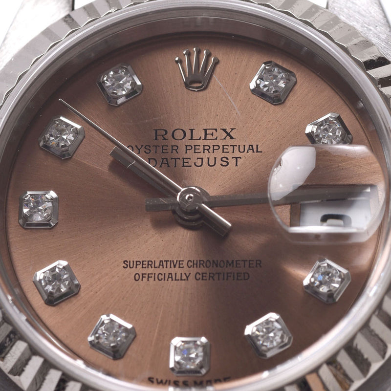 ROLEX ロレックス デイトジャスト 10Pダイヤ 79174G レディース WS/SS 腕時計 自動巻き ピンク文字盤 ABランク 中古 銀蔵