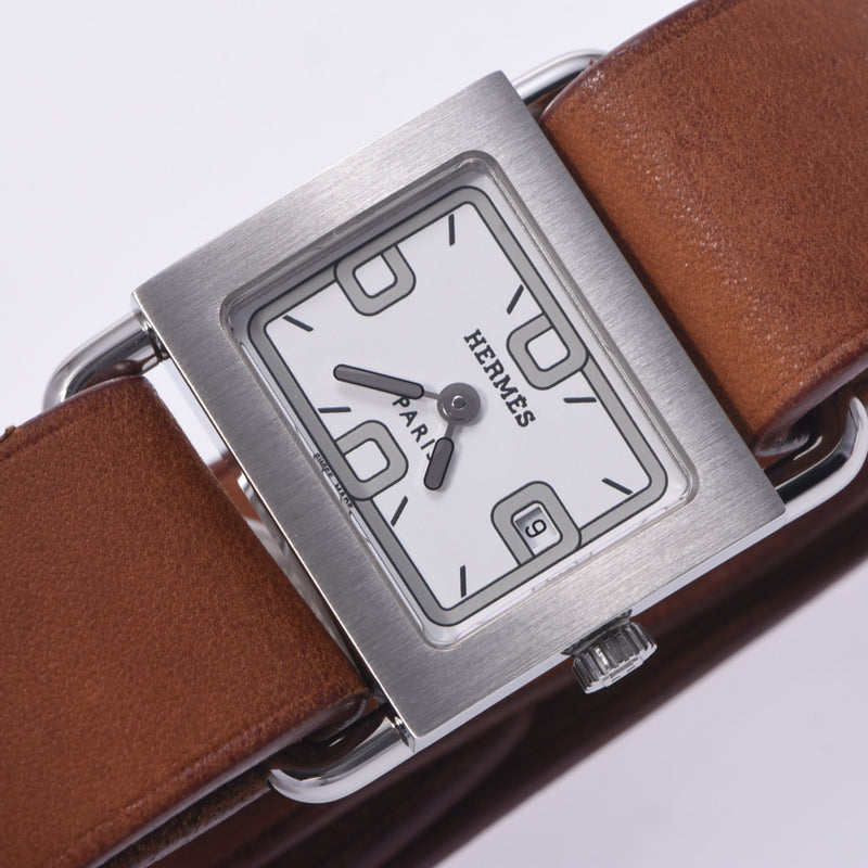 【Summer Selection Clock】 Hermes Hermes Valenia BA1.210 Women SS / Leather Watch Quartz White Flat Full Technique A-Rank Used Sinkjo