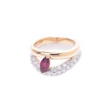 MILA SCHON Mirror chain Ruby 0.62CT Diamond 0.93ct 11 Ladies PT900 / K18 YG Ring / Ring A-Rank Used Silgrin