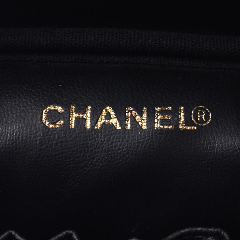 CHANEL シャネル 縦型バニティバッグ 黒 ゴールド金具 レディース キャビアスキン ハンドバッグ Aランク 中古 銀蔵