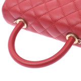 CHANEL Chanel top handle 2way bag red × gold bracket ladies caviar skin handbag A rank used sinkjo